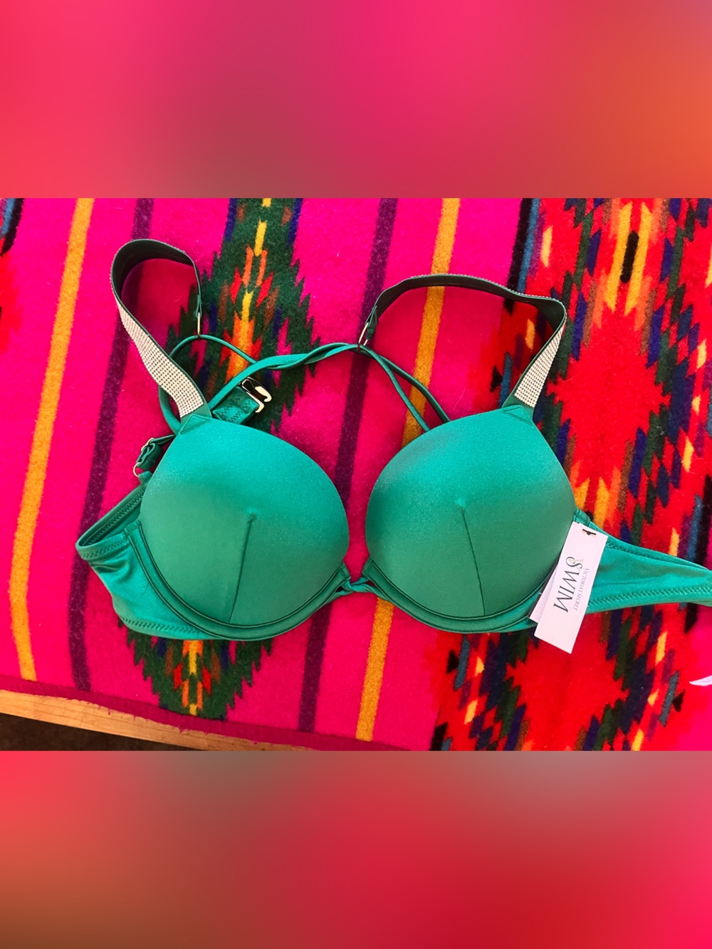 Victorias Secret sequin Green Women's Push-Up Bikini Top -